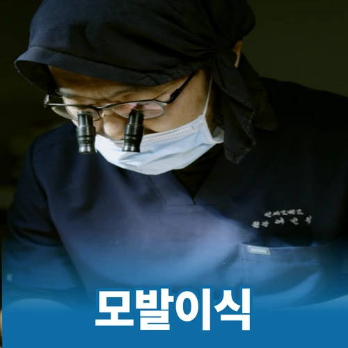 종로 탈모병원 모발이식 의료진 시술 장면